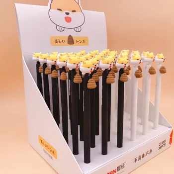 

36pcs/pack 0.5mm black ink creative cartoon dog poo gel pen/student prize promotion gift water ink sign pen