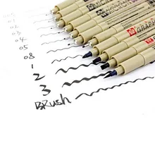 1 шт. эскиз Pigma Микрон ручка мягкая кисть чертёжная ручка Лот 005 01 02 03 04 05 08 1,0 кисть Art школьные маркеры товары для рукоделия