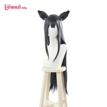 L-email парик Arknights Texas косплей парик 85 см Длинные Серые парики для косплея парик с ушами термостойкий синтетический парик из волос Peruca