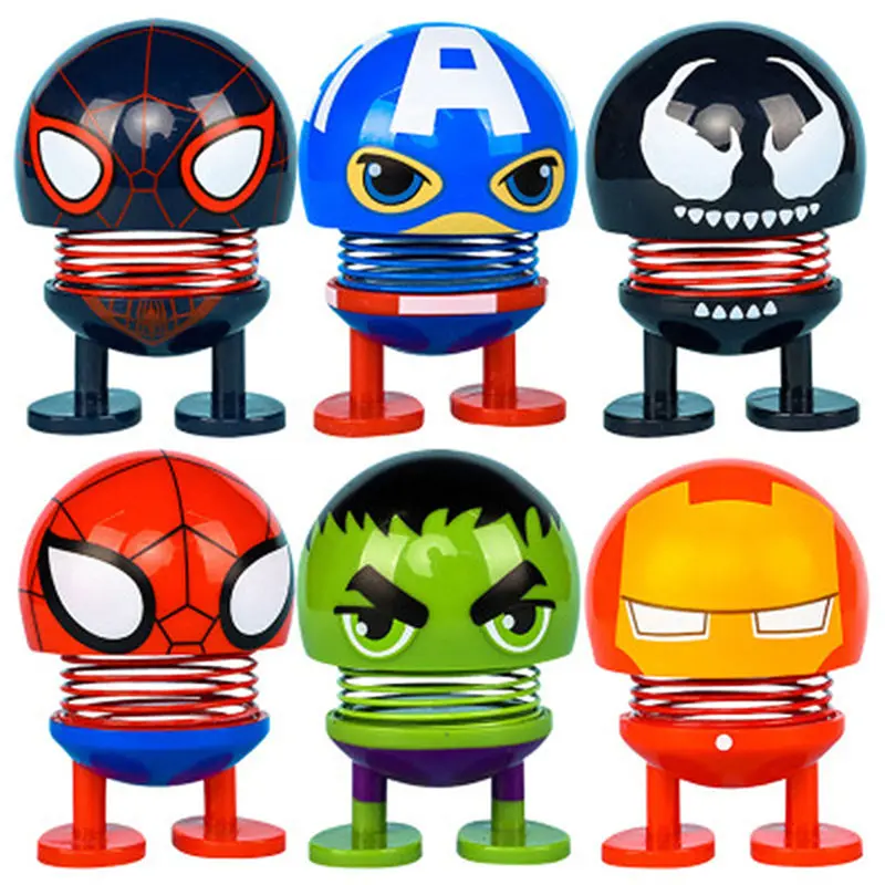 

marvel legends Action Figures Avengers Endgame Super Hero Iron Man Spiderman Hulk Captain America Shaking Head Doll Figure Toys