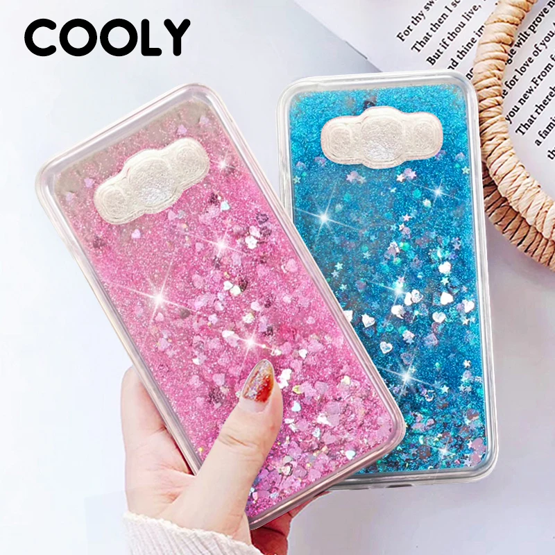 COOLY Блестящий Жидкий чехол для Samsung Galaxy J5 2016 чехлы J7 Coque on J3 задняя крышка Мягкий