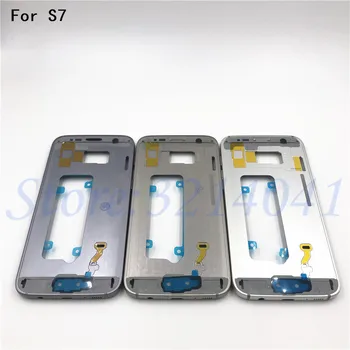 

New Middle Faceplate Frame For Samsung Galaxy S7 Single Card Mid Plate LCD Supporting Frame Bezel Housing Side Button