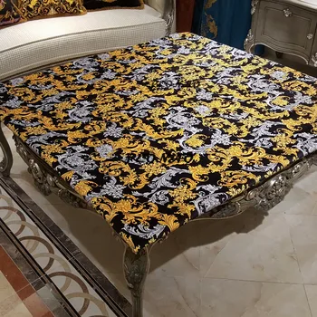 

2018 New Style New Arrivals European Style Home Table Cloth Golden White Floral Tablecovers