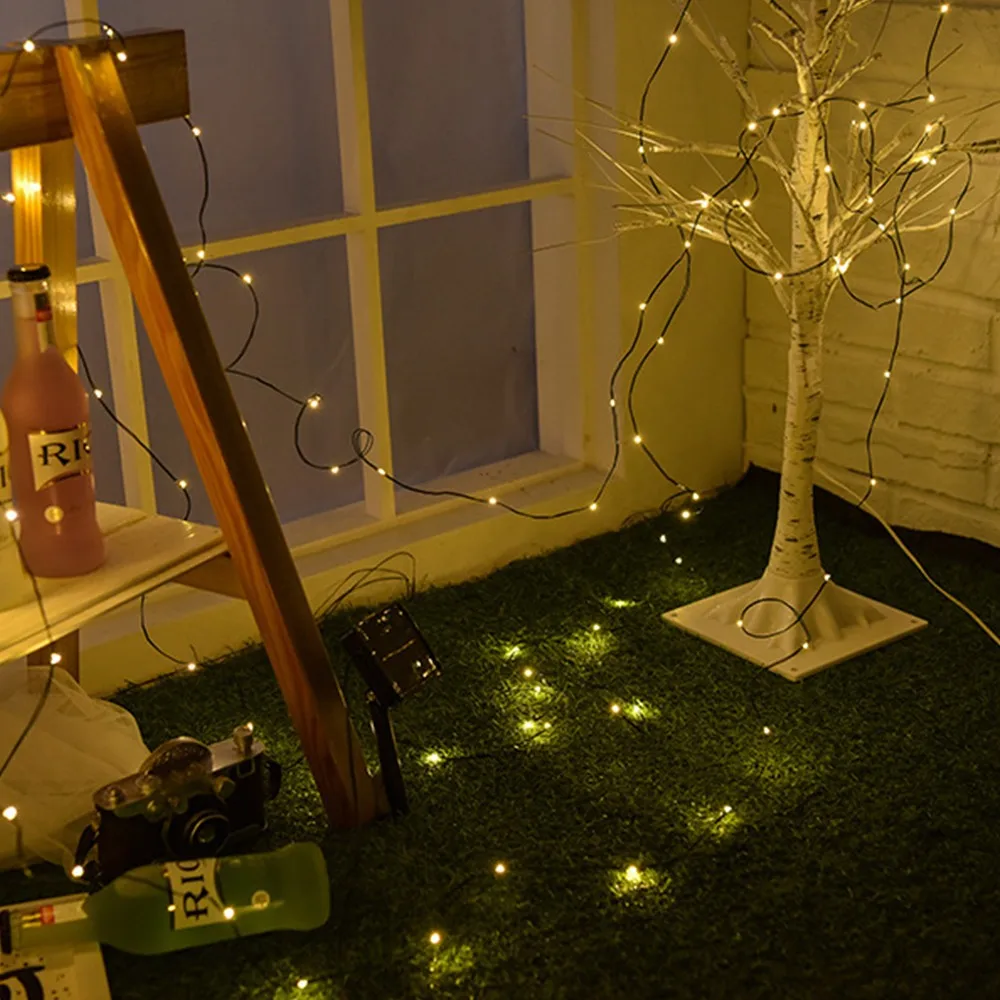 Светильник на солнечной батарее, 12 м, 100 светодиодов, гирлянда на рождественскую елку, дома/уличный садовый светильник IP65, водонепроницаемый уличный Сказочный светильник, украшение
