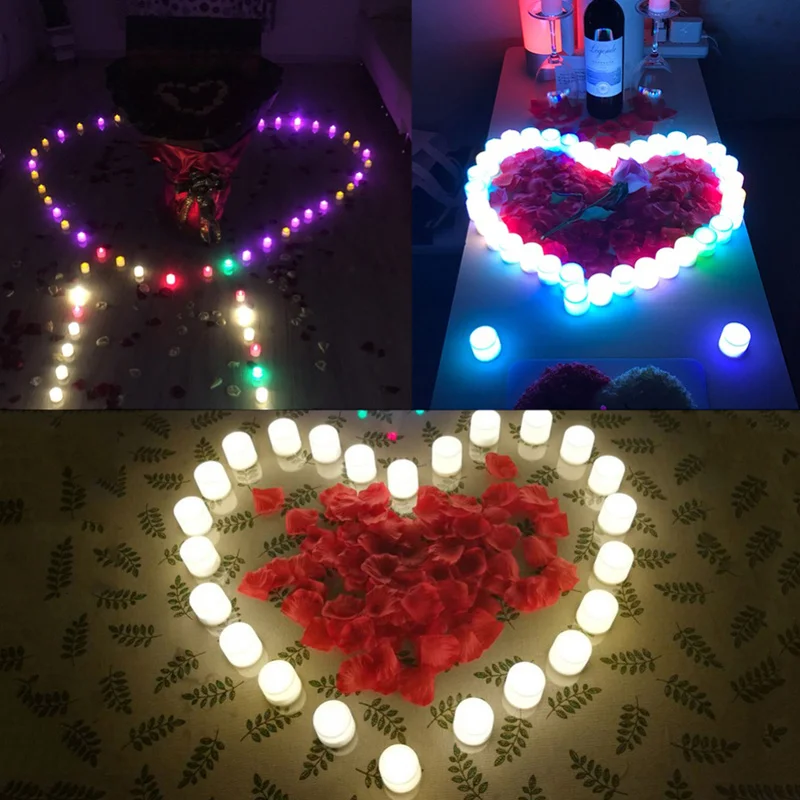 

LED Candle Multicolor Lamp Simulation Color Flame Tea Light Home Wedding Birthday Party Decoration