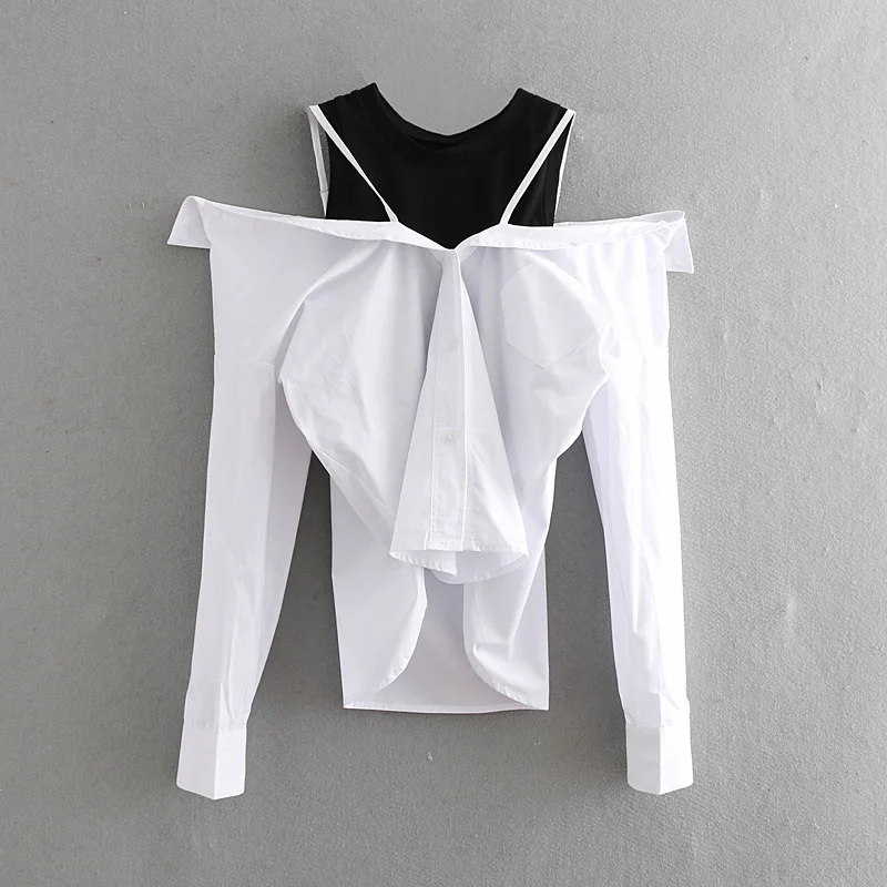 

Women Shirt O-Neck Blouses Summer Casual Fashion Female Shirts Loose Slim Strapless Shoulder Short Ladies Dual Use Tops Shirt