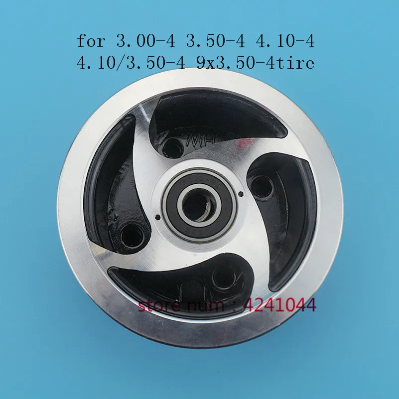 Electric Scooter 3.00-4 3.50-4 4.10-4 4.10/3.50-4 9x3.50-4'' wheel rim 4 inch alloy 6202 bearing hub fit MiNi Moto,ATV&Go Kart