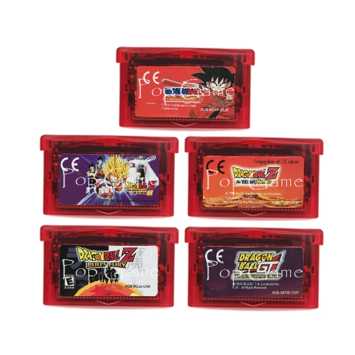 

Dragon Ball DragonBall Z GT Series Transport Red Shell for 32 Bit Video Game Cartridge Console Card Handheld Player