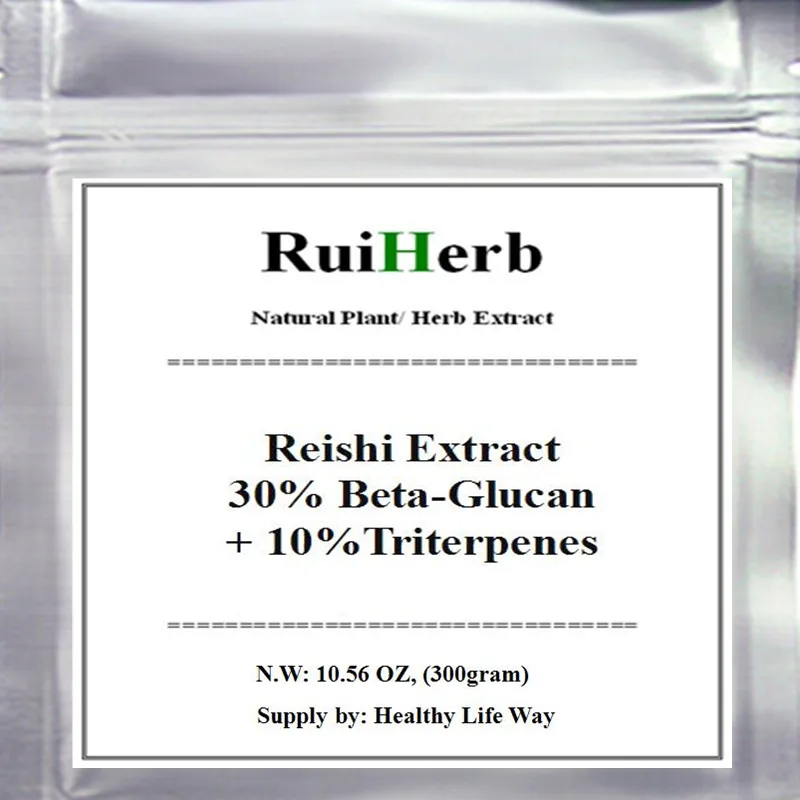 

300gram Ganoderma Lucidum Reishi Extract 30% Beta-Glucan+ 10%Triterpenes Powder free shipping