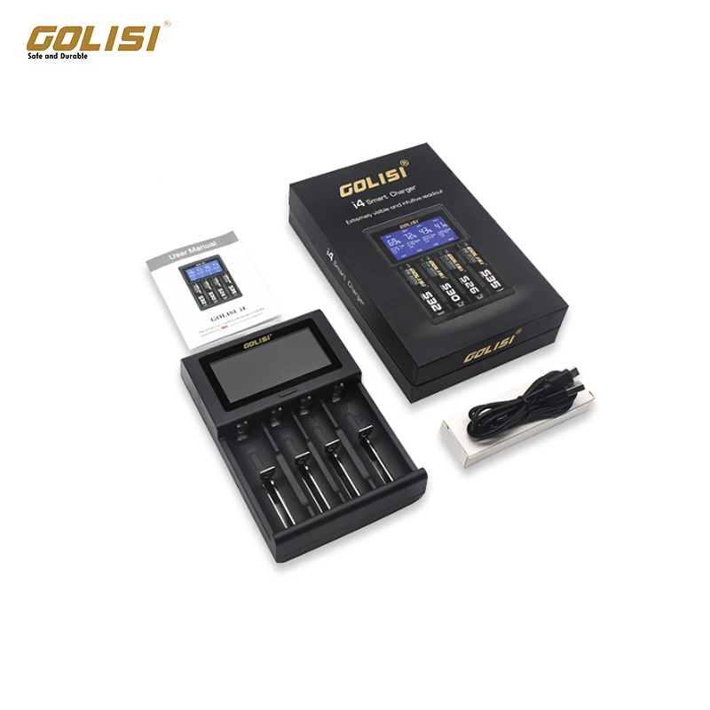 Умное зарядное устройство GOLISI i4 с ЖК дисплеем быстрая зарядка USB 2 А 18650 26650 20700|ЗУ