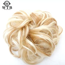 WTB женский шиньон с резиновой лентой наращивание волос updo пончик шиньоны вьющиеся термостойкие синтетические волосы на клипсах цвета