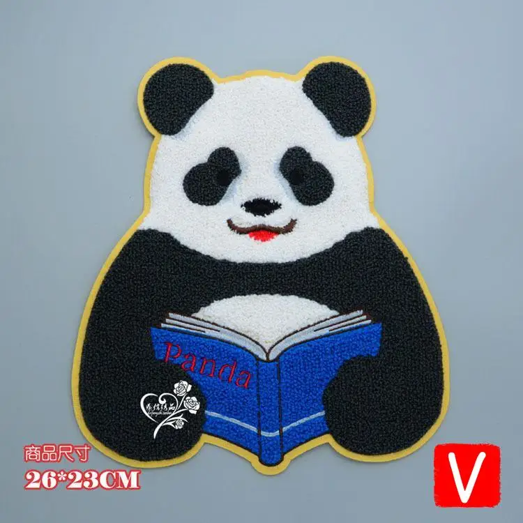 

VIPOINT towel embroidery big panda patches animal patches badges applique patches for clothing DX-190