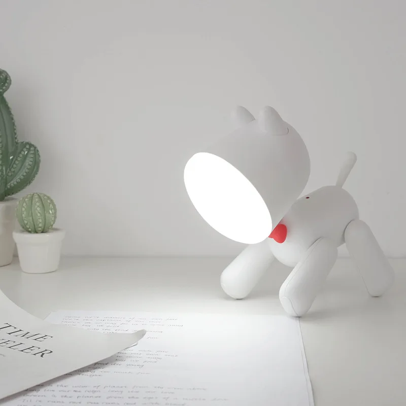  Rotatable Puppy Cartoon Desk Lamp USB Charging Lovely Table Lamp Novel Baby Sleep Night Light