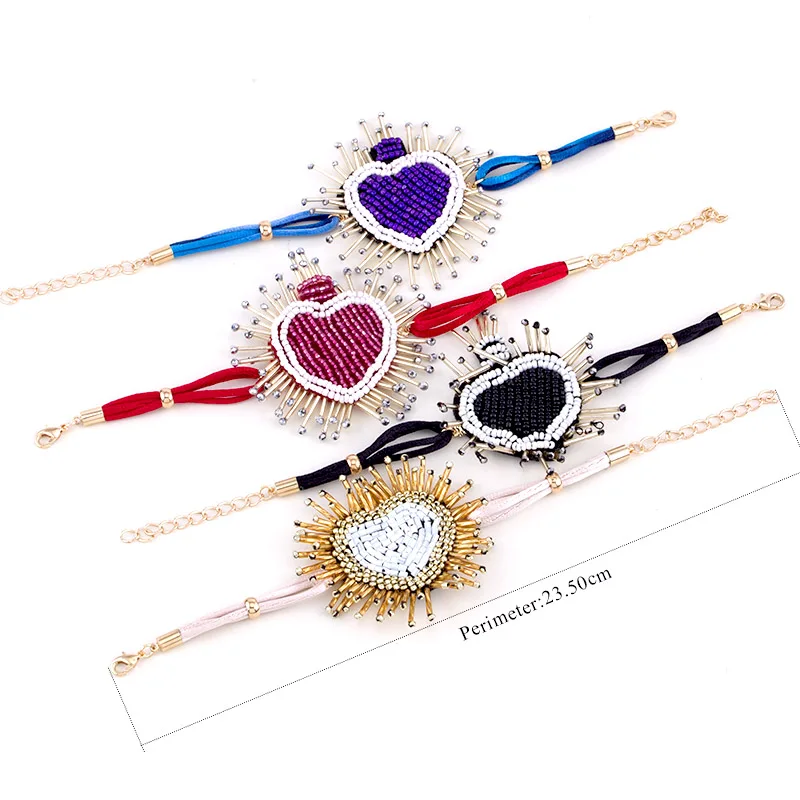 Bohemian Beads Bracelets Bangles for Women Multi Color Handmade Shell Glass Statement Bracelets Charms Wedding Gifts (11)