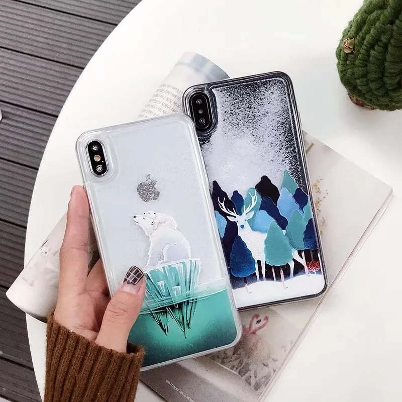 

Liquid Water Case White Snow Bear Deer Soft Silicone Cover for Samsung Galaxy S9 S8 Plus S6 S7 Edge A6 A8 2018 Note8 Note9 Cases