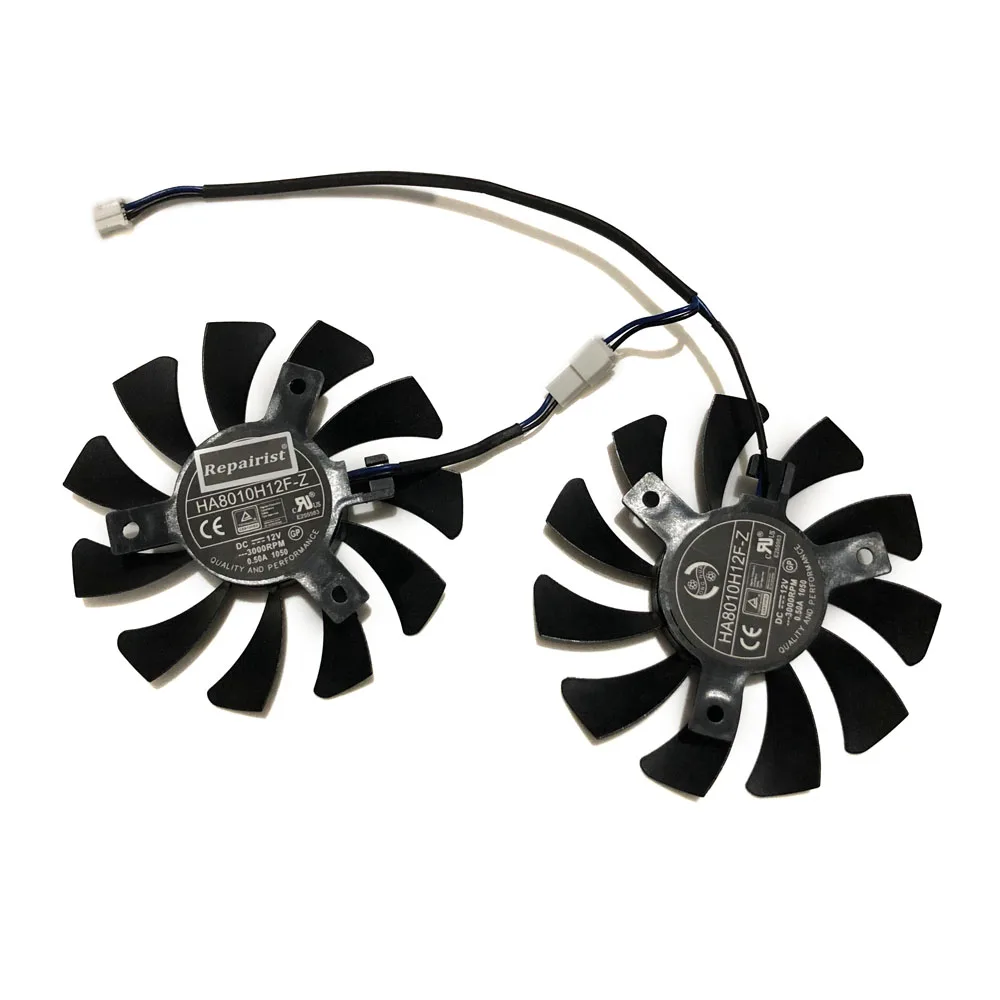 HA8010H12F Z 75 мм 2Pin GTX1050Ti GPU Cooler DUAL Fan для MSI Geforce GTX 1050Ti 1050 Ti 4GT OC охлаждение графической