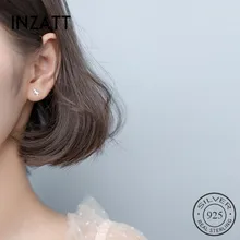 Серьги-гвоздики INZATT в стиле панк с милым животным динозавром, S925 Стерлинговое серебро, золото, вечерние ювелирные изделия, индивидуальный подарок