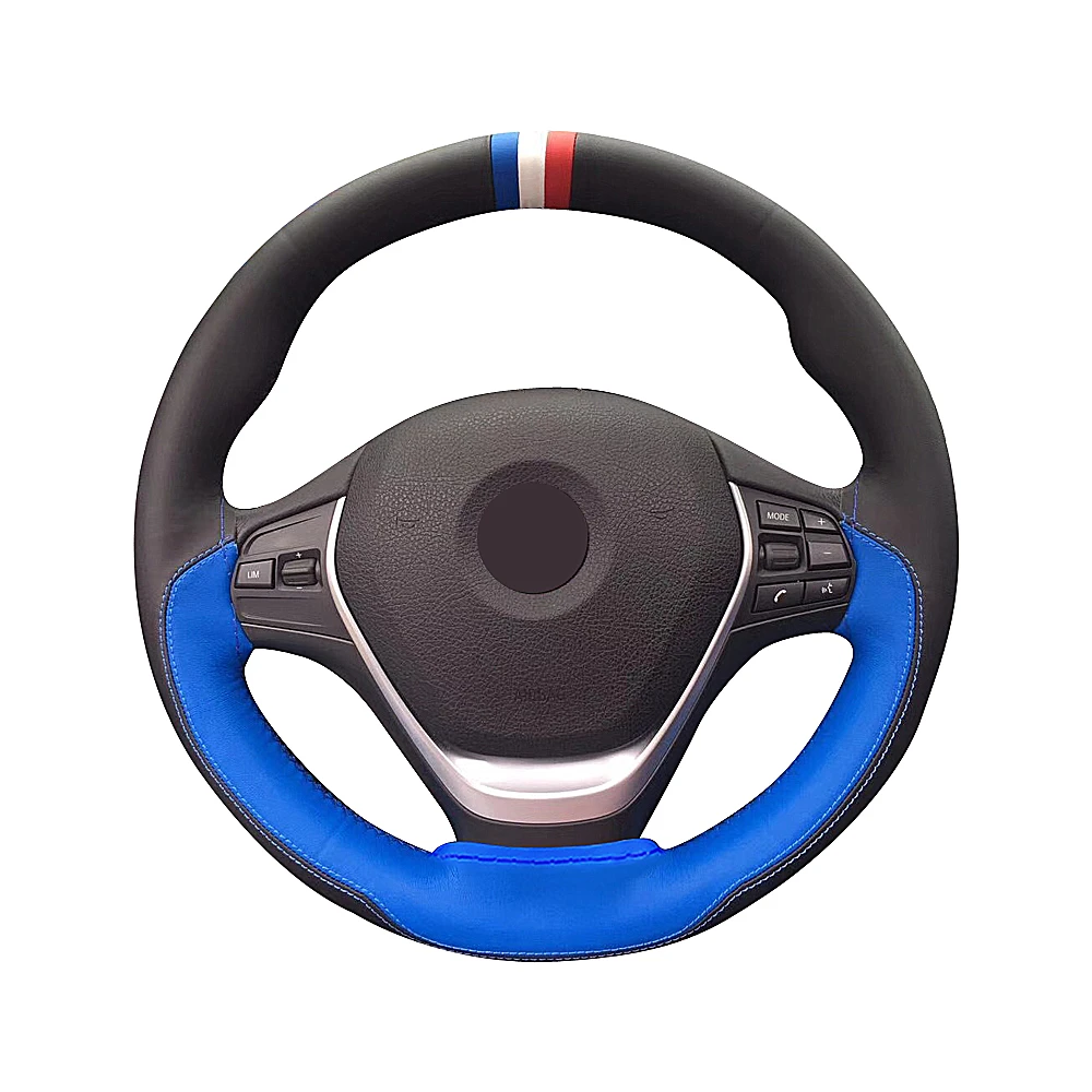 

Leather Steering Wheel Cover Rutile Braid 36cm/38cm/40cm universal for ford focus prior passat honda civic Special Black White