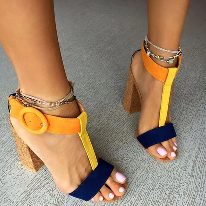 Sandalias Mujer коллекция 2020 года Летняя обувь женские босоножки на толстом высоком