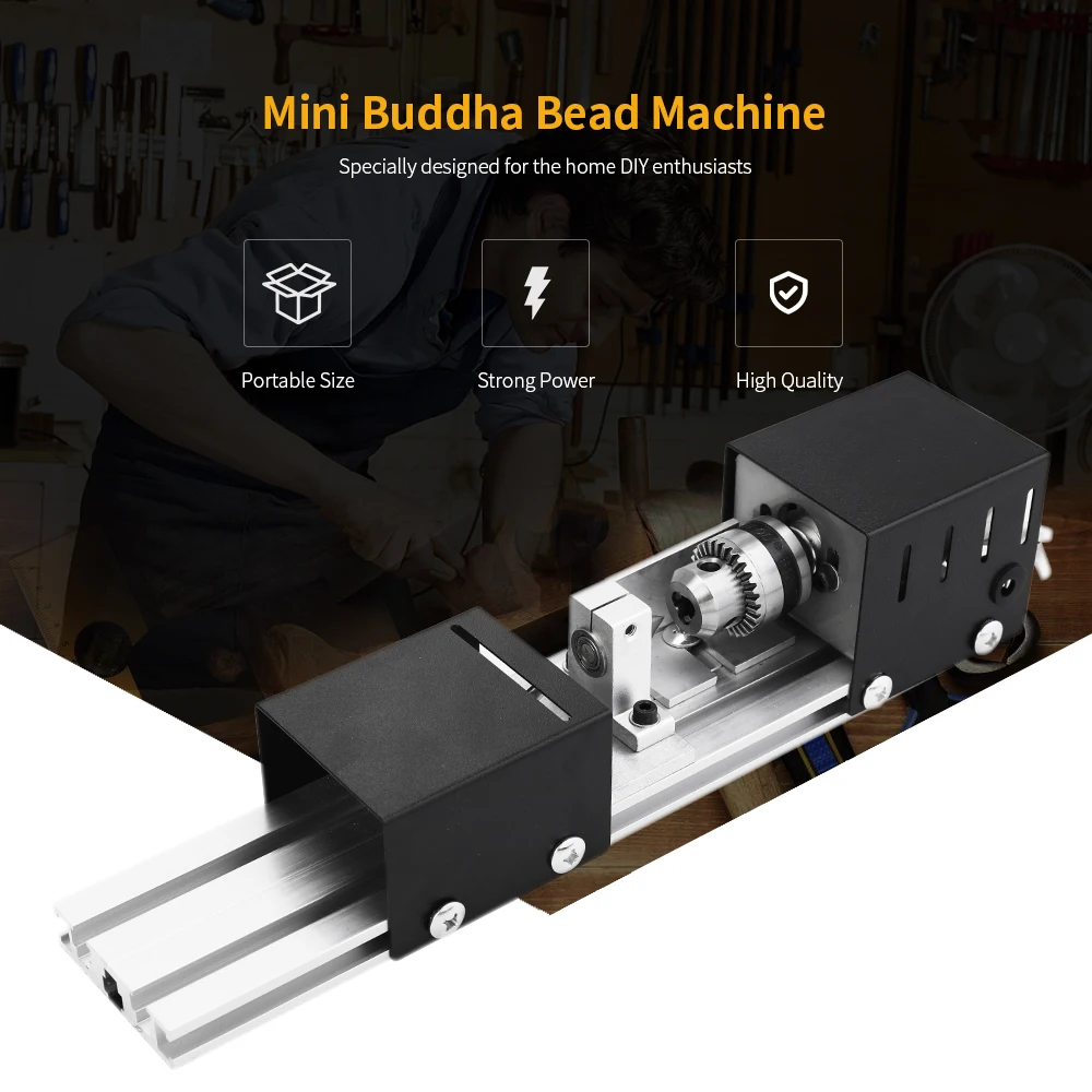 100W Mini Beads Machine Miniature Lathe DIY Woodworking 