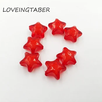 

( Choose Size First ) 12mm/16mm/20mm Red Acrylic Star Beads In Beads