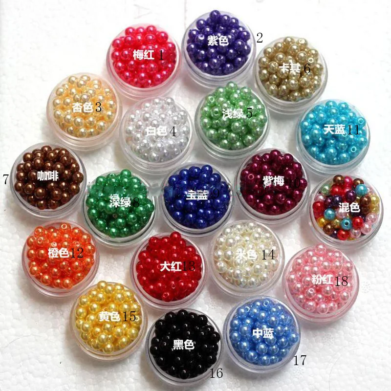 

100Pieces 6mm ABS Imitation Pearl Beads Round Spacer Beads Fashion Jewelry Necklace DIY Scrapbook Material Free Shipping