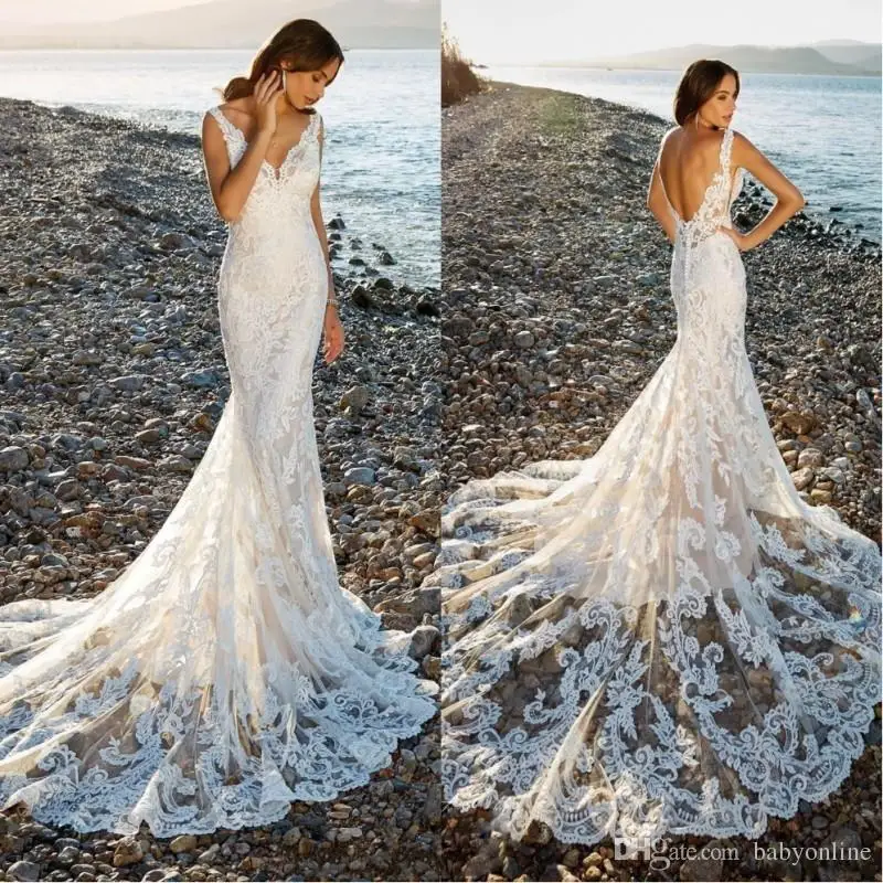 beautiful lace mermaid wedding dresses