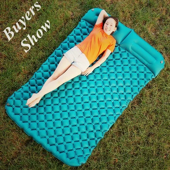 Air Camping Mats Inflatable Cushion Moistureproof Outdoor Hiking Picnic Tent Plaid Pad Home Rest Double Sleeping bag Mattress trackman double camping mat automatic inflatable mattress with pillow large size sleeping pad beach hiking travel mats