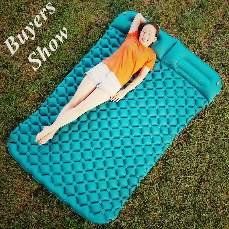 الهواء التخييم الحصير نفخ وسادة مويستثربرووف المشي في الهواء الطلق نزهة خيمة منقوشة سادة المنزل بقية مزدوجة كيس النوم فراش