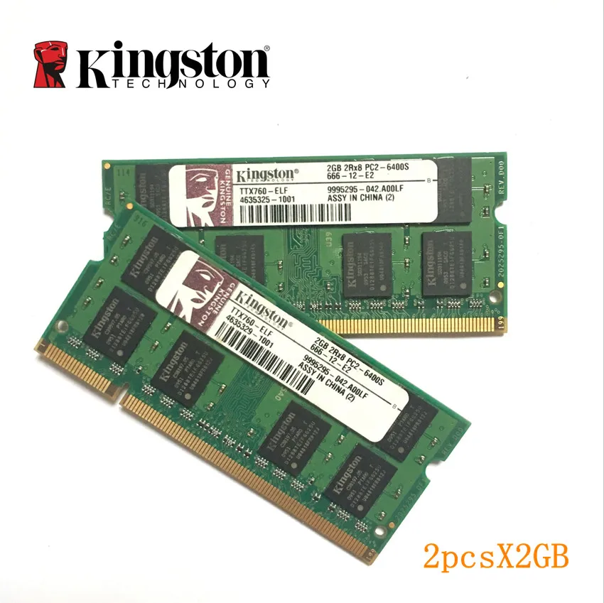 

Free Shipping Kingston 4GB (2pcsX2GB) 800MHz SODIMM DDR2 Laptop Memory 4G 800 MHZ Notebook Module SODIMM RAM