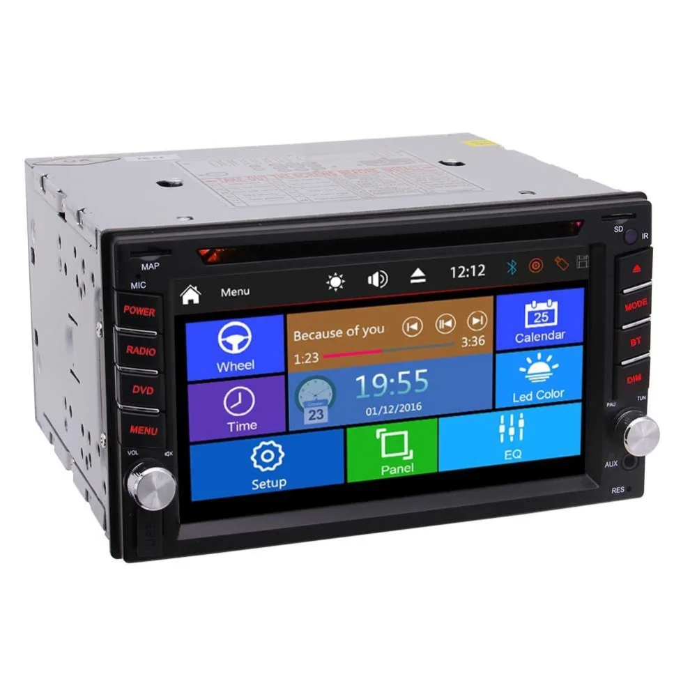 

Double Din Car Stereo In-Dash Car DVD/CD Player 6.2'' Multi-Touch Capacitive Screen Stereo Autoradio Bluetooth Monitor Headunit