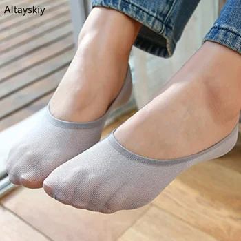 

Sock Slippers Women Summer Thin Invisible Breathable Stretchy Deodorant Silicone Anti-skid Womens Socks All-match Trendy Simple