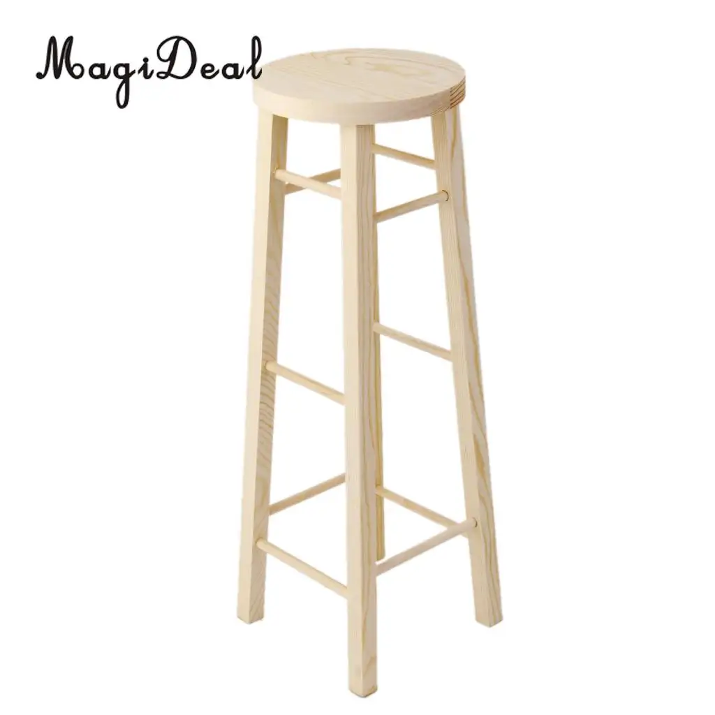 MagiDeal Brand New 1Pc Hair Stand Wooden Stick Supporter HIgh Stool H35.5cm for 1/3 SD BJD Doll House Room Decor Furniture Toy