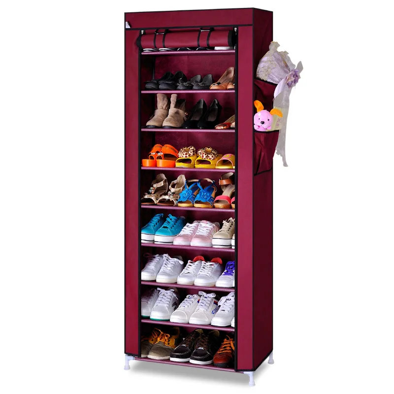 9 طبقة بسيطة أكسفورد الأحذية خزانة DIY الجمعية رف للأحذية الغبار مويستوريبروف قدرة كبيرة حذاء رف 9 طبقة بسيطة أكسفورد الأحذية خزانة DIY الجمعية رف للأحذية الغبار مويستوريبروف قدرة كبيرة حذاء رف