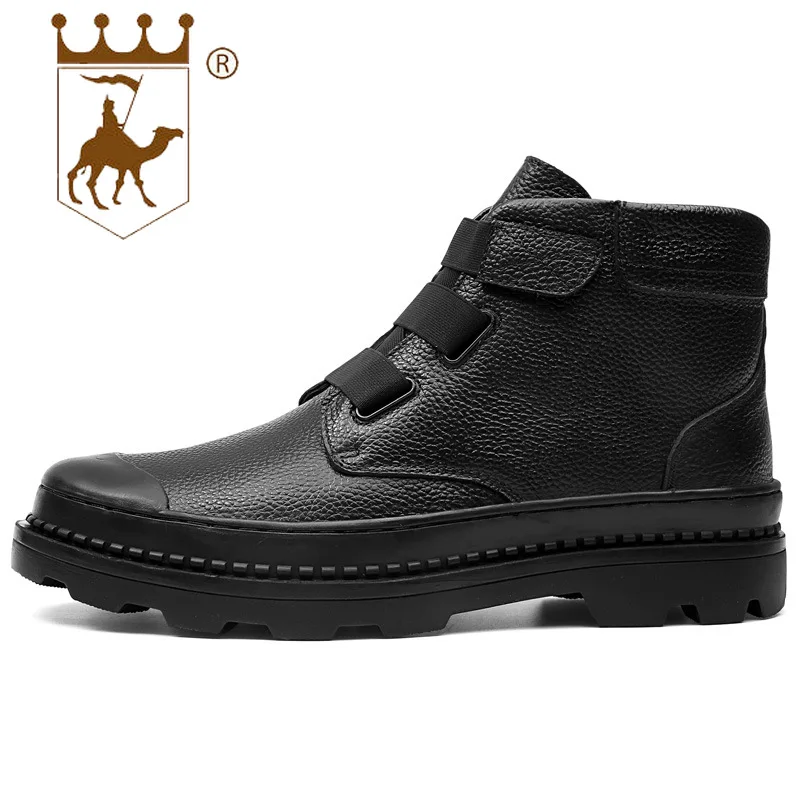 

BACKCAMEL 2018 Autumn Winter Men's Leather Boots High-top Retro Male Boots Large Size Convenience Wear-resistant Footwear