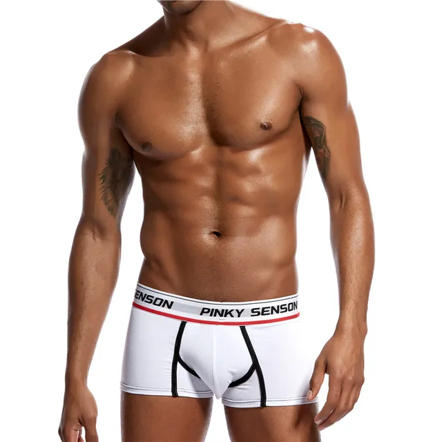 Pinky Senson Men Push Up Underwear Soild Bright Color Sexy Clavin