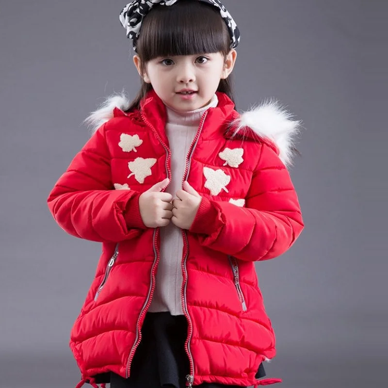 Новая осенне-зимняя детская куртка пуховик для маленьких девочек Детская куртка-парка одежда для детей от 3 до 12 лет теплая куртка 16868 - Цвет: jacket red