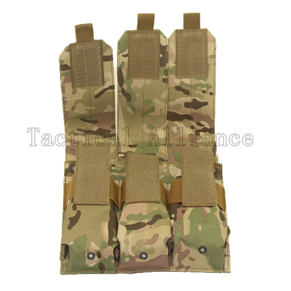 Airsoft Molle Тактический военный Molle Зажим для ремня тройной M4 AR 5,56. 223 Mag подсумок сумка охотничий пистолет 3 сумки