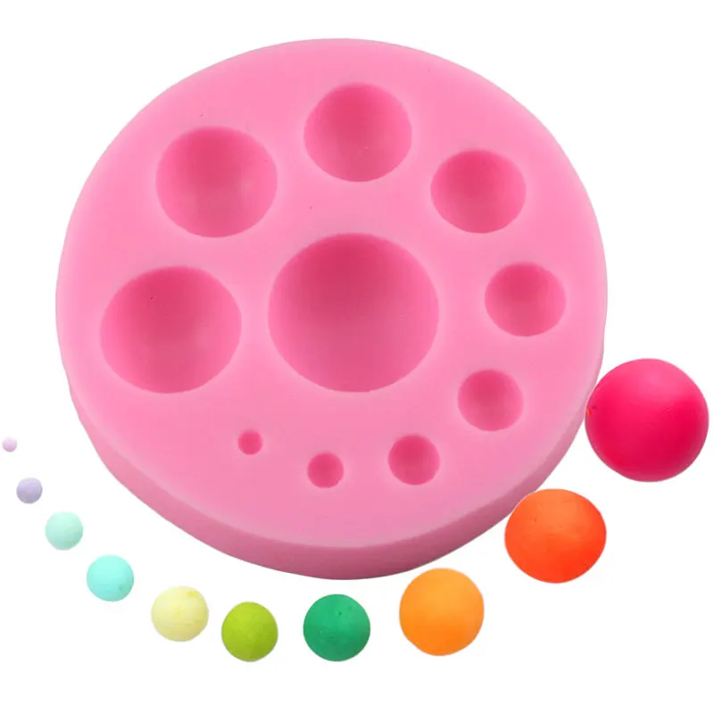 

DIY Sugar Craft Circle Silicone Mold 3D Bead Chocolate Fondant Mold Candy Fimo Clay Mould Christmas Party Cake Decorating Tools