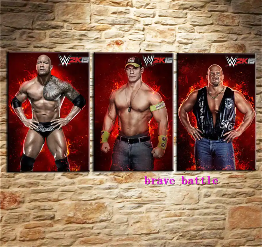 Wwe The Rock Cl John Cena Canvas Painting Living Room Home Decor