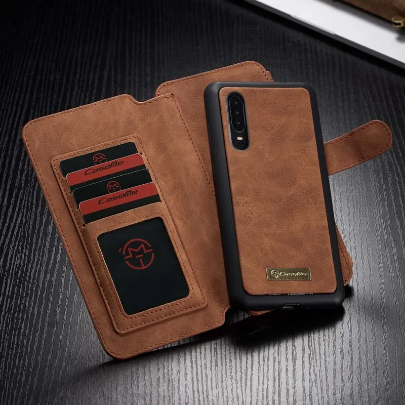 

CaseMe Phone Case Retro Leather Magnetic Zipper Wallet Back Cover For Huawei Mate20 Mate20Pro P30 P30Pro P30Lite Case KS0178