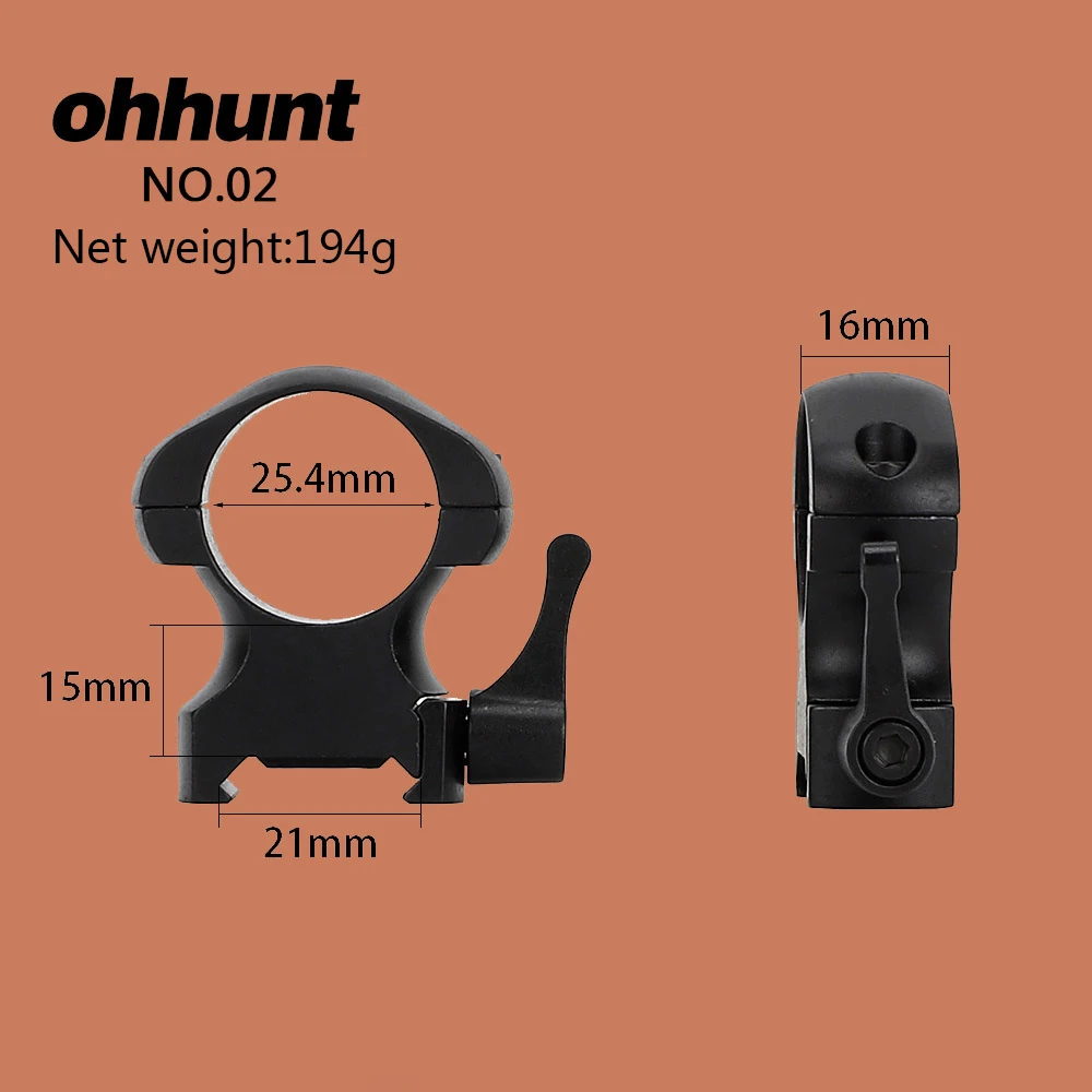 Montagens para Caça Ohhunt Tático Polegada ou 30mm Aço Liberação Rápida Picatinny Weaver Anéis Riflescope Rifle Escopo 1 25.4mm 9 montagens para caça rifle escopo