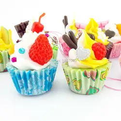 Симпатичные жесткий мороженое фруктовый торт Еда моделирование малыш Игрушечные лошадки Коллекционные вещи