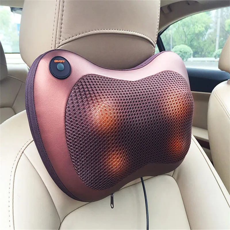8 Rollers Vibrating kneading neck massager pillow infrared Electric
