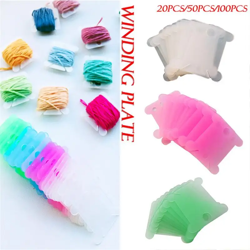 

20PCS/50PCS/100PCS Cross Stitch Winding Storage Plate Sewing Fancywork Mini Storage Plate Embroidery Thread Finishing Tool J2