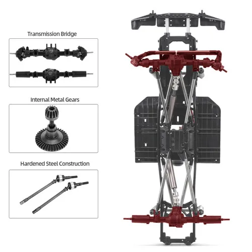 313 мм Колесная база Шасси Рама для 1/10 AXIAL SCX10 II 90046 90047 RC Гусеничный альпинистский Автомобиль DIY - Цвет: No tires