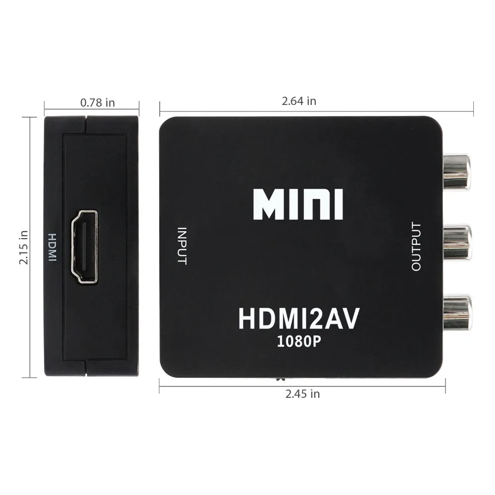 YUNCLOUD HDMI К AV Scaler 1080P конвертер коробка к RCA AV/CVSB L/R Компонентный видео адаптер HDMI2AV HD