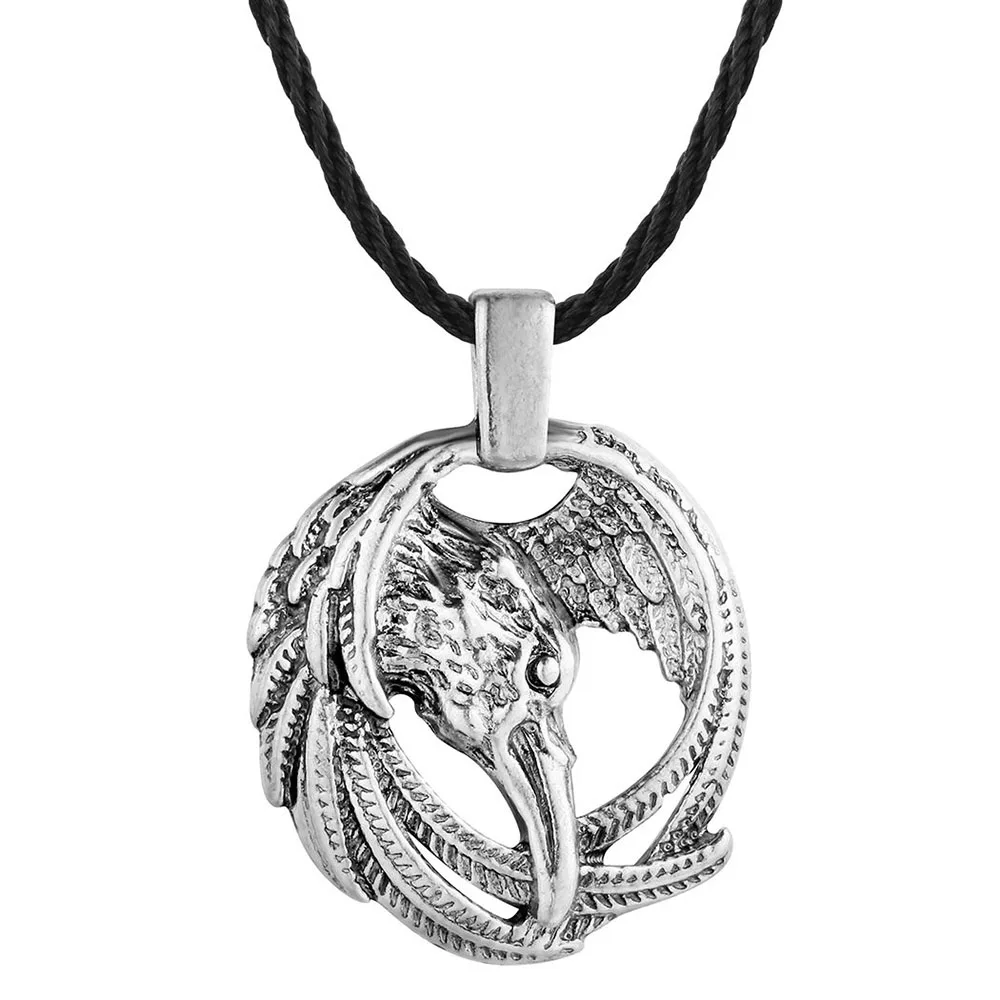 

Norse Raven Necklace Odin Viking Pendant Crow Runes Eagle Men Necklace Gift