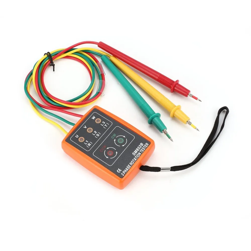 US 3 Phase Sequence Rotation Tester Indicator Detector Meter LED Buzzer Tool Kit 