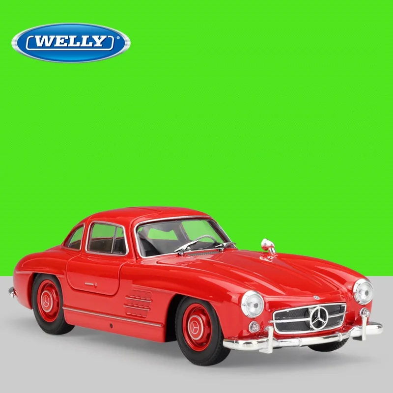 

1:24 Welly Benz 300 SL red/silver Diecast Model Car